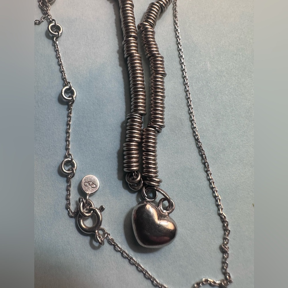 Sterling Links of London Sweetie Necklace with Puffy heart charm